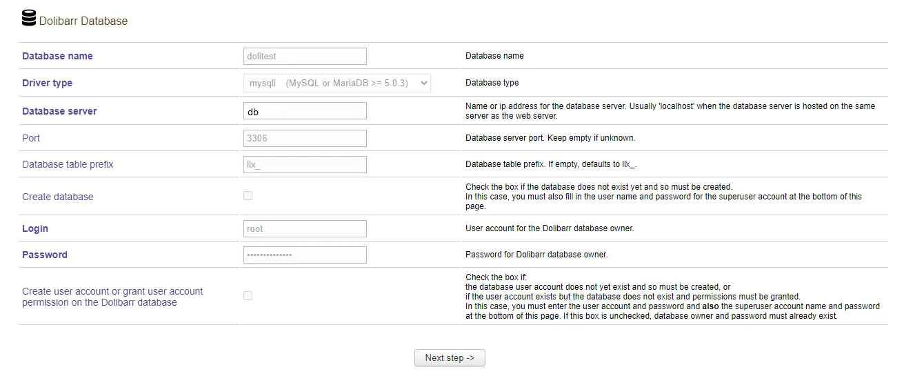 Database Connection Configuration