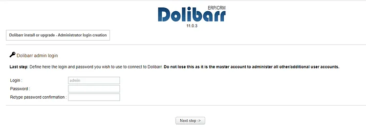 Admin Account Configuration