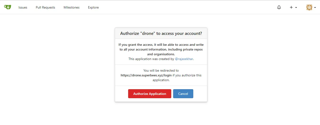 Drone Authorization - Gitea