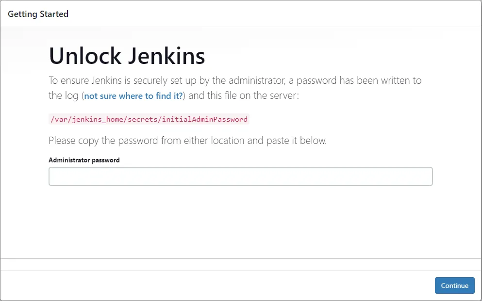 Jenkins Initial Admin Password