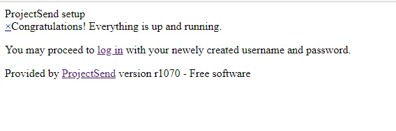 ProjectSend Initial Configuration
