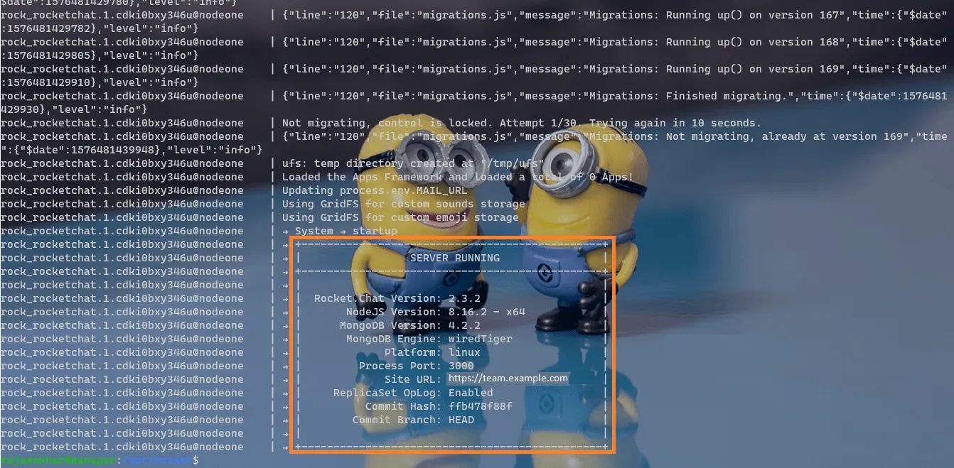 Rocket.Chat Service Logs