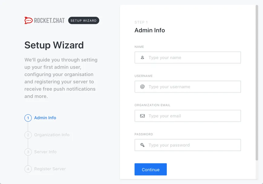 Rocket.Chat Setup Wizard