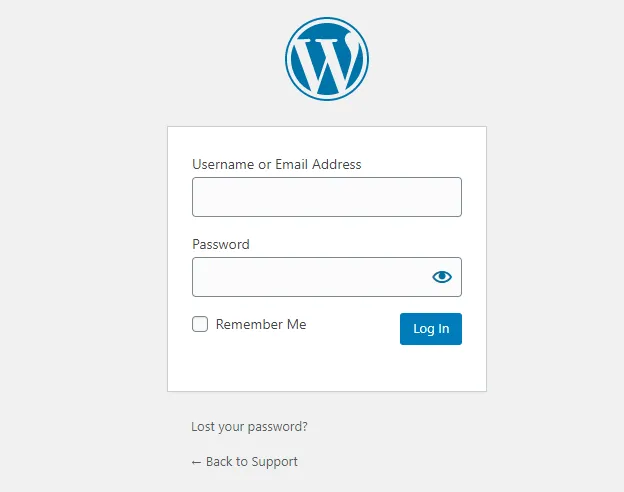 WordPress Login Screen